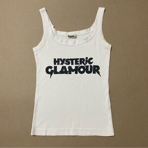 Super cute Hysteric Glamour white tank top with black text 90s y2k